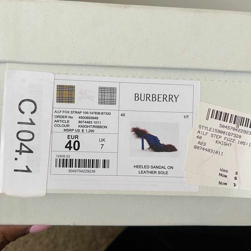 Burberry Blue and Purple Feathered Sandals - Picture 7 of 8
